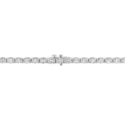 Oval Lab Grown Diamond Tennis Bracelet 8.10 (E-F,VS) in 14K White Gold