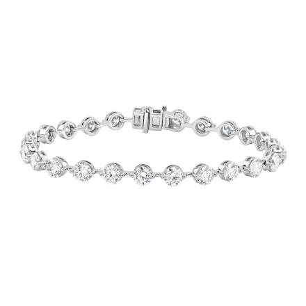 Lab Grown Diamond Round Tennis Bracelet 10.25 (E-F,VS) in 14K White Gold