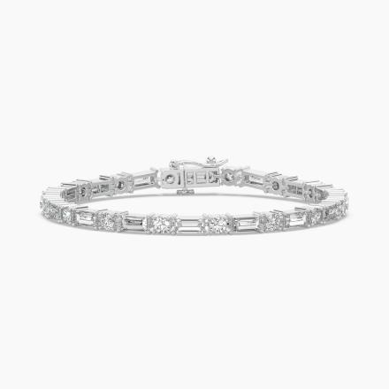 Lab Grown Diamond Tennis Bracelet Round and Emerald 8.40 ct. tw. (E-F,VS) in 14K White Gold