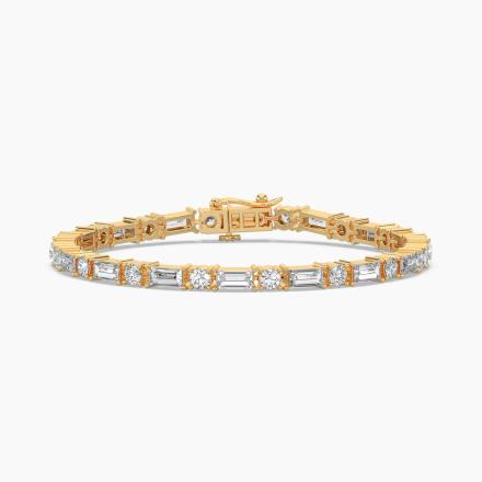 Lab Grown Diamond Tennis Bracelet Round and Emerald 8.40 ct. tw. (E-F,VS) in 14K Yellow Gold