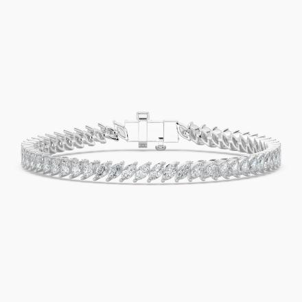 Lab Grown Diamond Tennis Bracelet Marquise 5.90 ct. tw. (E-F,VS) in 14K White Gold