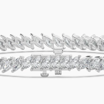 Lab Grown Diamond Tennis Bracelet Marquise 5.90 ct. tw. (E-F,VS) in 14K White Gold