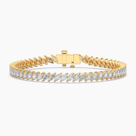 Lab Grown Diamond Tennis Bracelet Marquise 5.90 ct. tw. (E-F,VS) in 14K Yellow Gold