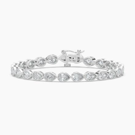 Lab Grown Diamond Tennis Bracelet Pear 8.50 ct. tw. (E-F,VS) in 14K White Gold