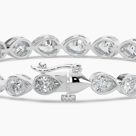 Lab Grown Diamond Tennis Bracelet Pear 8.50 ct. tw. (E-F,VS) in 14K White Gold