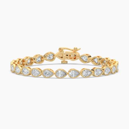 Lab Grown Diamond Tennis Bracelet Pear 8.50 ct. tw. (E-F,VS) in 14K Yellow Gold