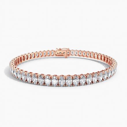 LAB GROWN Oval Diamond 4-Prong Tennis Bracelet 11.00ct. tw. 14K Rose Gold