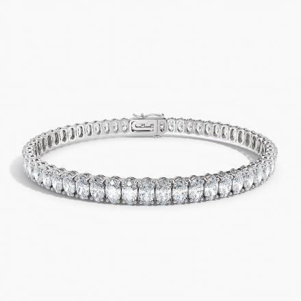 LAB GROWN Oval Diamond 4-Prong Tennis Bracelet 11.00ct. tw. 14K White Gold