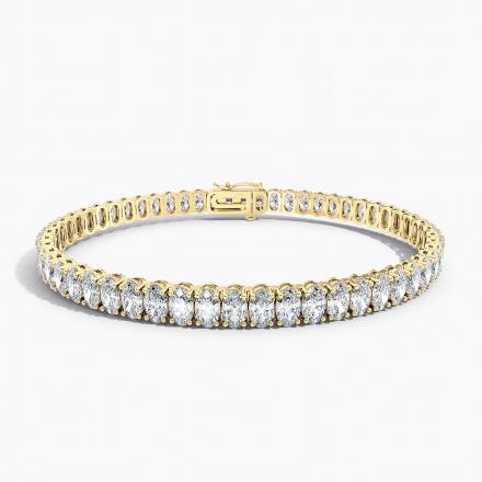 LAB GROWN Oval Diamond 4-Prong Tennis Bracelet 11.00ct. tw. 14K Yellow Gold