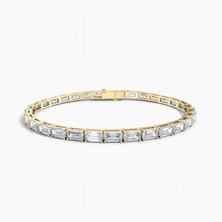 LAB GROWN Emerald Diamond EVE Modern 4-prong East-West Tennis Bracelet 8.40ct. tw. 14K Yellow Gold