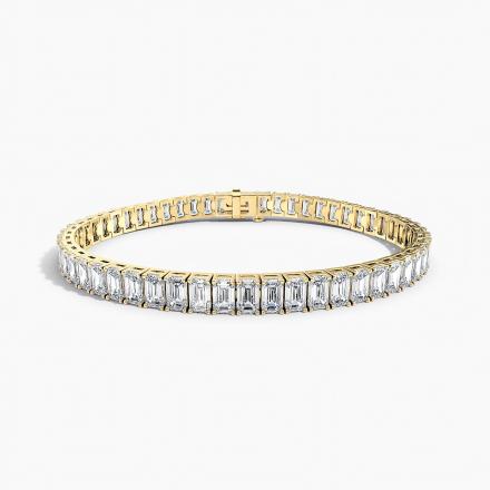 LAB GROWN Emerald Diamond Classic 4-Prong Tennis Bracelet 11.00ct. tw. 14K Yellow Gold