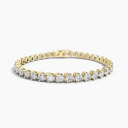 LAB GROWN Round Diamond Classic 3-prong Tennis Bracelet 7.50ct. tw. 14K Yellow Gold