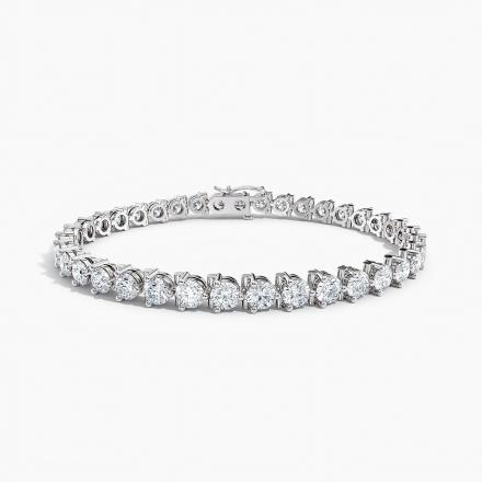 14K White Gold Four Prong Lab Created Diamond Tennis Bracelet