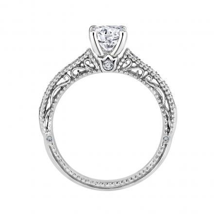Authentic Verragio Engagement Ring with 0.90 ct. Round Lab Grown Diamond Center Stone (F-G, VS) in 14k White Gold