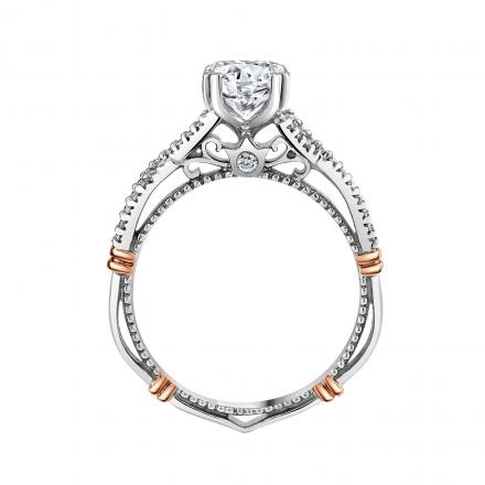 Authentic Verragio Engagement Ring with 1.00 ct. Round Lab Grown Diamond Center Stone (F-G, VS) in 14k White Gold