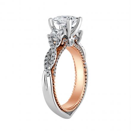 Floral Studded Verragio Couture Halo Engagement Ring W/ Milgrain –  Kingofjewelry.com