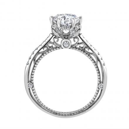 Authentic Verragio Engagement Ring with 1.25 ct. Round Lab Grown Diamond Center Stone (F-G, VS) in 14k White Gold