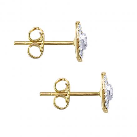 Genuine 0.20ct Round Cut Diamond Stud Earrings 14karat Yellow Gold Clearance
