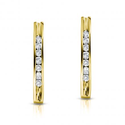 Lab Grown Channel Set Round-Cut Diamond Earrings in 14k Yellow Gold 0.25 ct. tw. (F-G, VS)
