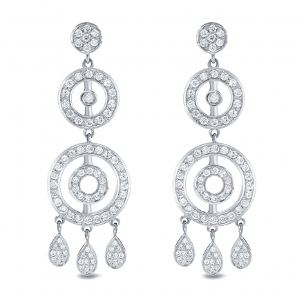 14k White Gold 1 1/2ct TW Diamond Chandelier Earrings (H-I, SI1-SI2)