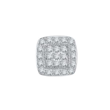 Certified 10k White Gold Round Cut White SINGLE Diamond Earring 0.20 ct. tw.