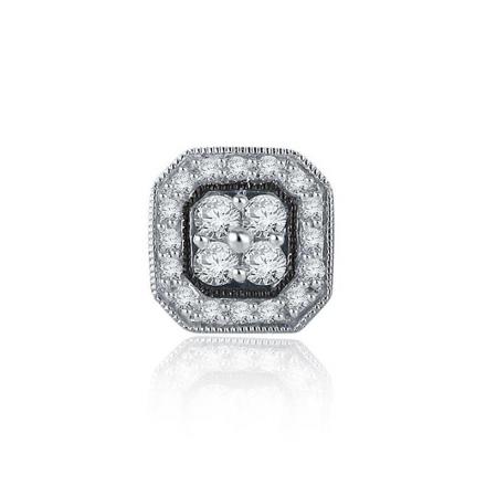 Certified 10k White Gold Round Cut White SINGLE Diamond Earring 0.38 ct. tw.