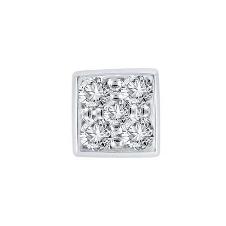Certified 10k White Gold Round Cut White SINGLE Diamond Earring 0.25 ct. tw.
