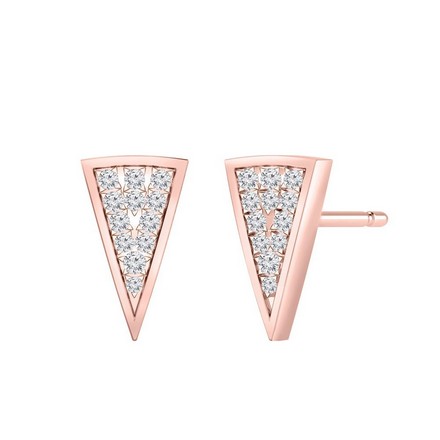 rose gold triangle earrings