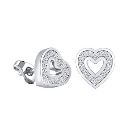 white gold heart shaped earrings