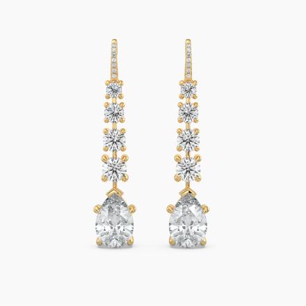 Graduated Fancy Lab Diamond Drop Earrings (13.17ct. tw.) in 14K Yellow Gold