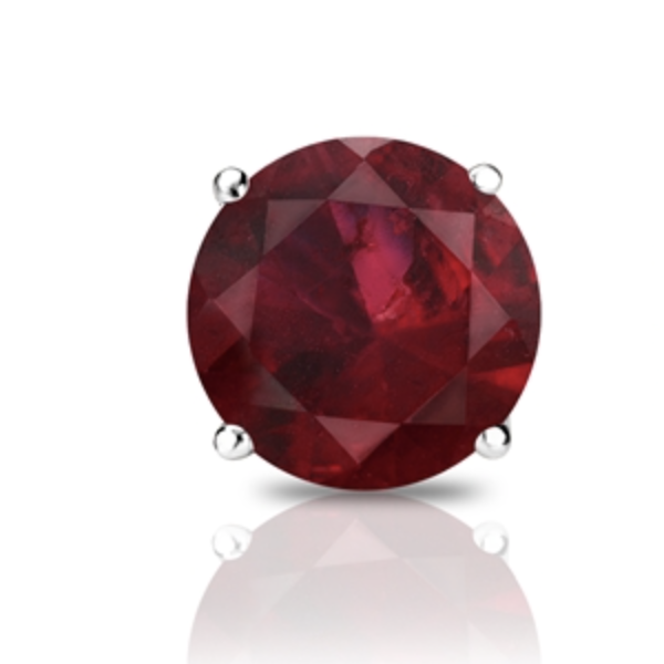 Round Ruby Gemstone Stud Earring 0.13 ct. 4-Prong Basket