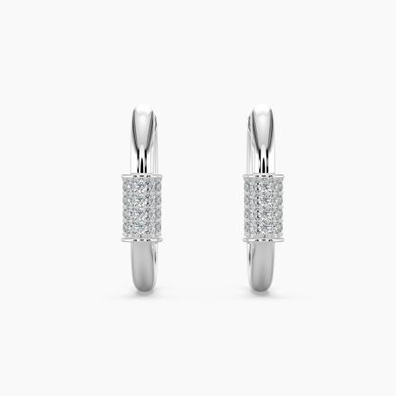 Carabiner U Hoop Lab Diamond Earrings (.21ct. tw.) in 14K White Gold
