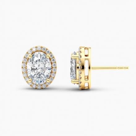 【HYERES LOR】23FW★ Essence Lab Diamond 14K W Halo Earrings HYERES LOR】23FW☆ Essence Lab Diamond 14K W Halo Earrings