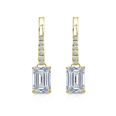 Emerald Cut Diamond Earrings 