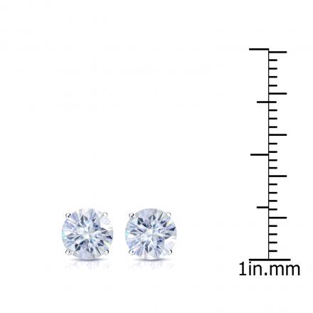 14KY Moissanite Stud Earrings .60ctw 4-prong discount Basket Mountings