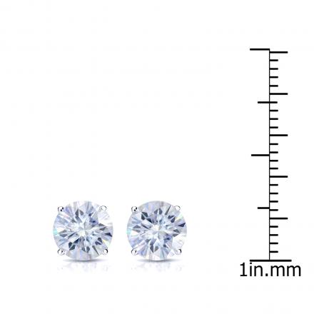 Moissanite diamond stud earrings 18k stamped 7mm 100% real authentic 4 authentic prong