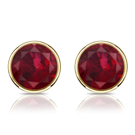 18k SOLID Gold 1.25CT Garnet Twist Stud Earrings selling