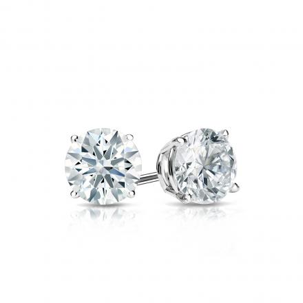 Certified Platinum 4-Prong Basket Hearts & Arrows Diamond Stud Earrings 0.50 ct. tw. (G-H, SI1-SI2)