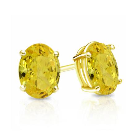 Lab Grown Diamond Stud Earrings Oval 0.50 ct. tw. (Yellow) in 14k Yellow Gold 4-Prong Basket, Available Variations 0.50 ctw to 1.50 ctw