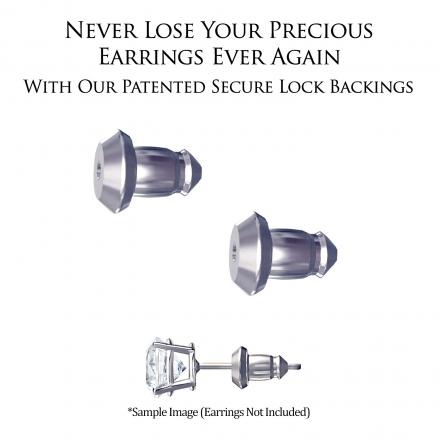 Patented Secure Lock backing pair in 14k White, Yellow, and Rose Gold