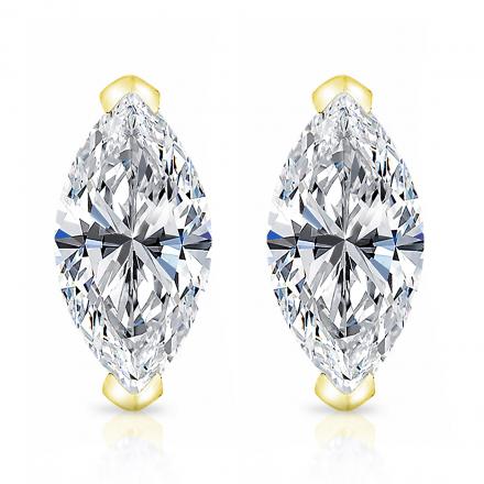 Lab Grown Diamond Studs Earrings Marquise 4.25 ct. tw. (H-I, VS) in 14k Yellow Gold 4-Prong Basket