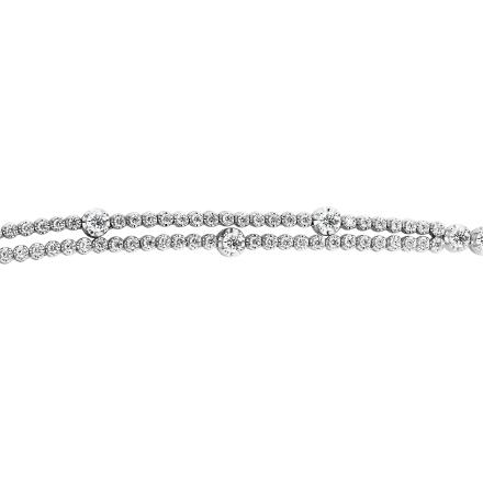 Lab Grown Diamond Double Row Neckalce Round 7.50 ct. tw. 14k White Gold (E-F, VS) 18 Inch