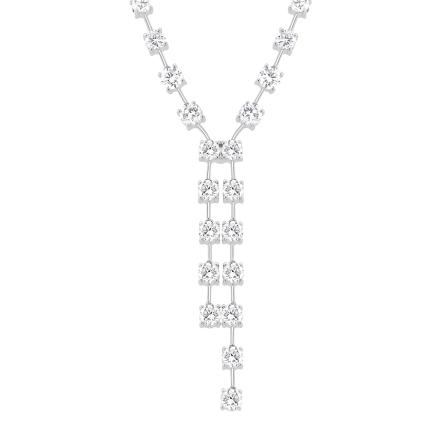 Round Lab Grown Diamond Classic Neckalce 4.15 ct. tw. 14k White Gold (E-F, VS)