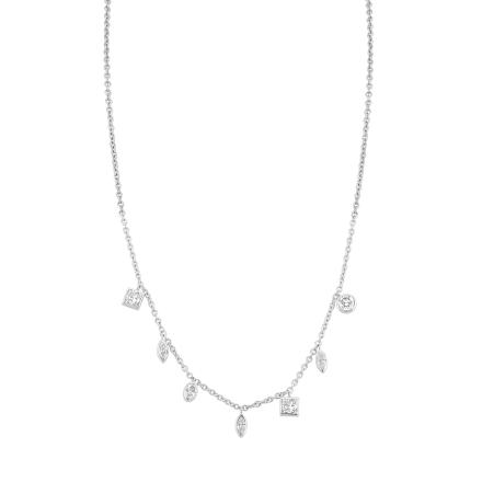 Lab Grown Diamond Multi Shape  Neckalce 2.30 ct. tw. 14k White Gold (E-F, VS)