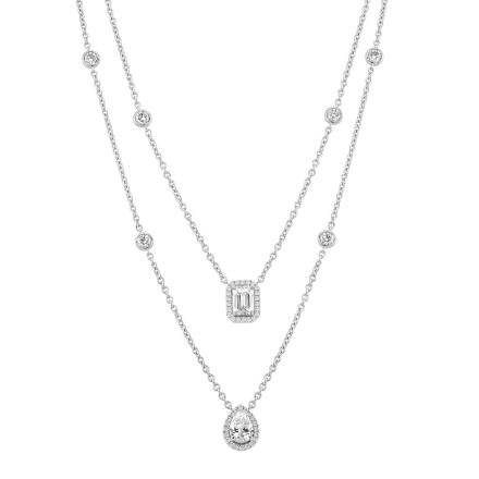 Multi Shape Lab Grown Diamond Modern Neckalce 2.50 ct. tw. 14k White Gold (E-F, VS)