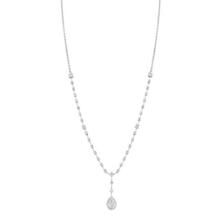 Lab Grown Diamond Round and Pear  Modern Neckalce 4.15 ct. tw. 14k White Gold (E-F, VS)