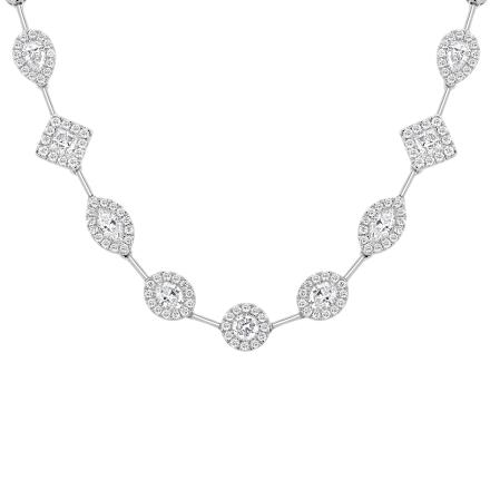 Multi Shape Lab Grown Diamond Fashion Neckalce 2.45 ct. tw. 14k White Gold (E-F, VS)