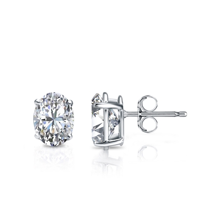 14k White Gold .75tdw Round Diamond Earrings