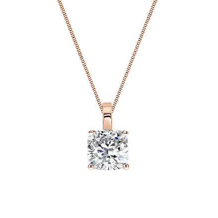 Natural Diamond Classic Solitaire Pendant Cushion-cut 0.75 ct. tw. (I-J, I1-I2) 14k Rose Gold