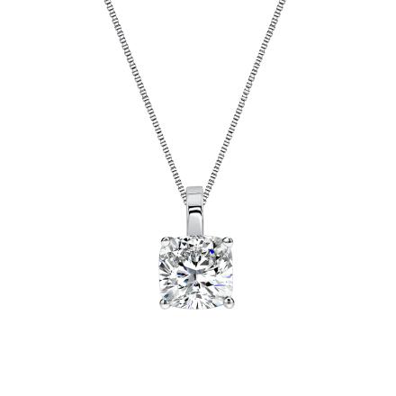 Natural Diamond Classic Solitaire Pendant Cushion-cut 0.75 ct. tw. (I-J, I1-I2) 14k White Gold